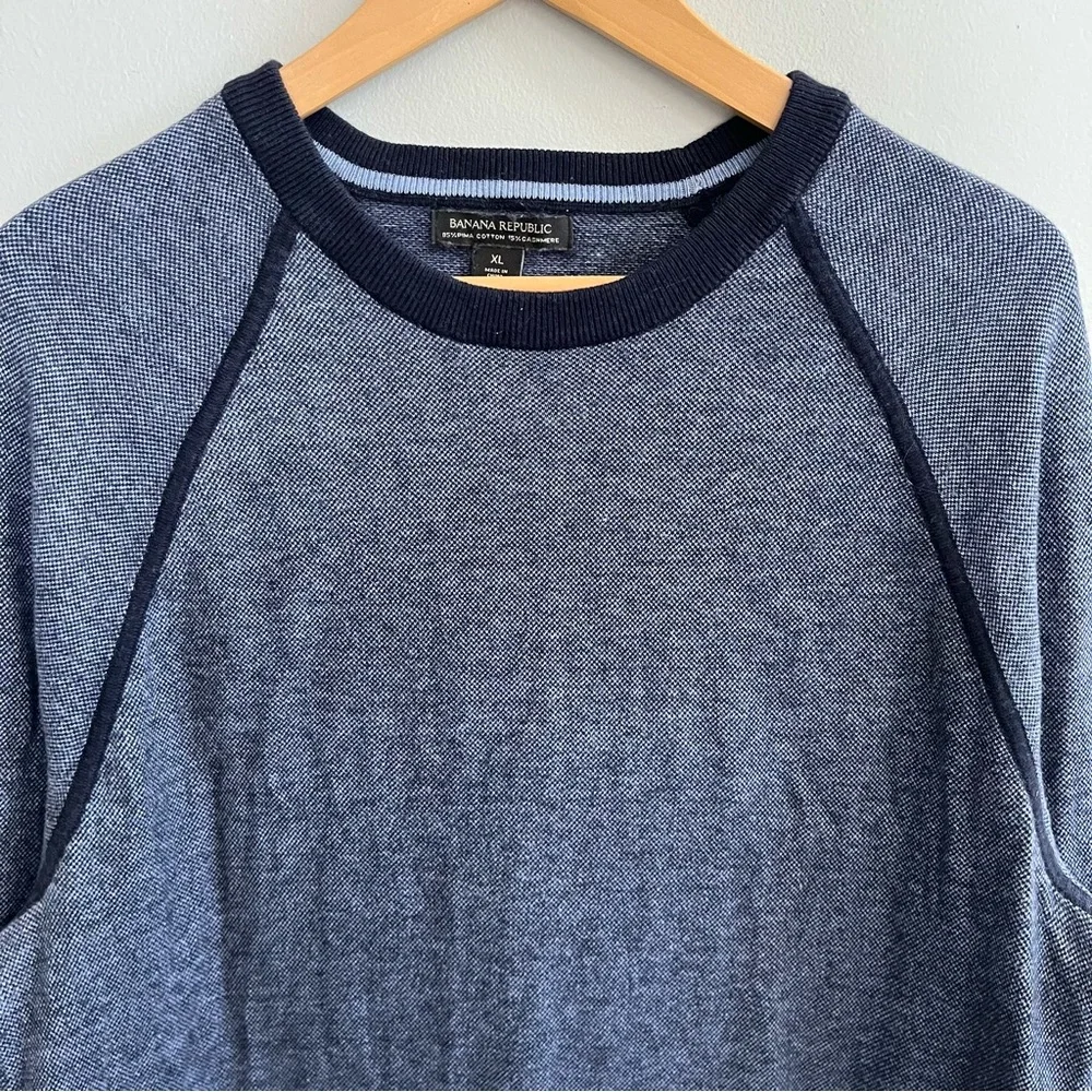 Banana Republic Men's Cashmere Blend Crew Neck Sweater Size XL Preppy Casual